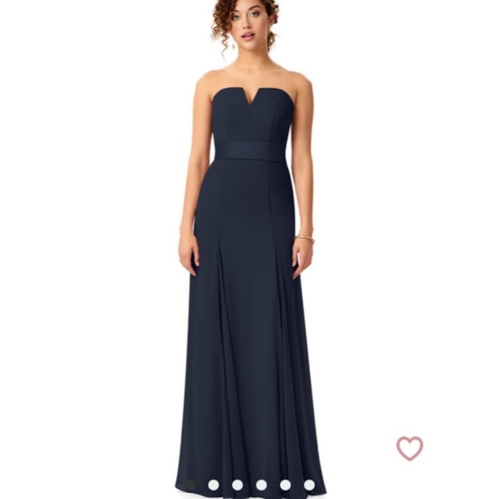 Azazie Cassie bridesmaid dress Navy blue size 6